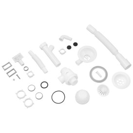 Сифон для кухонной мойки Kroner KRP KS02-1WHI 3½''х40/50 мм с отводом для стиральной машины CV034316