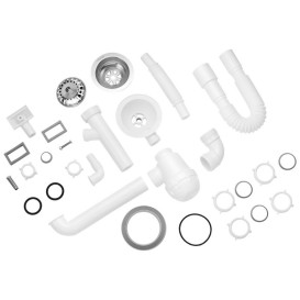 Сифон для кухонной мойки Kroner KRP KS02S-1 3½''х40/50 мм с отводом для стиральной машины CV032076