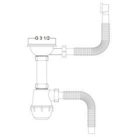 Сифон для кухонной мойки Kroner KRP Siphon-011 3½''х40/50 мм серый CV023014