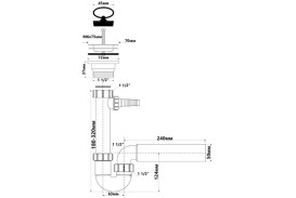 Сифон для кухонної мийки McAlpine з підключенням до пральної машини 1½ зі зливом HC7HC15