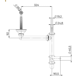 Сифон для кухонного миття Fisc Italiana Premium 1K Manual ручний однокамерний хром 01630-1