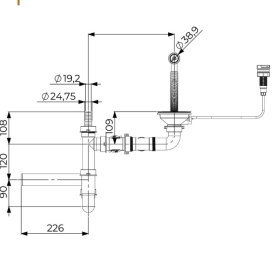 Сифон для кухонной мойки Fisc Italiana Premium 2K Auto автоматический двухкамерный хром 01642-2