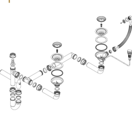 Сифон для кухонной мойки Fisc Italiana Premium 2K Auto автоматический двухкамерный хром 01642-2