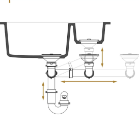 Сифон для кухонной мойки Fisc Italiana Premium 2K Auto автоматический двухкамерный хром 01642-2