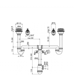 Сифон для мойки AlcaPlast универсальный A8000