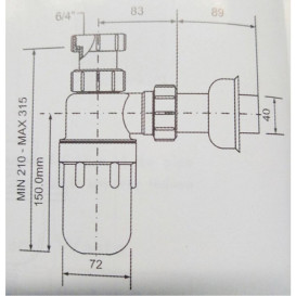 Сифон для кухонної мийки McAlpine C31ARPF без слива 1 1/2х40 мм пластик А0047292