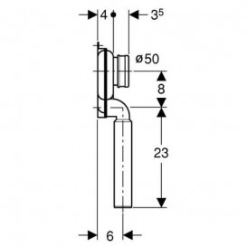 Сифон для писсуара Geberit d50 пластик белый 152.951.11.1