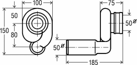 Сифон для писсуара Viega вакуумный пластик желтый 492465