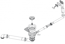Сифон для раковин Hansgrohe D14-10 білий / нержавіюча сталь 43921800