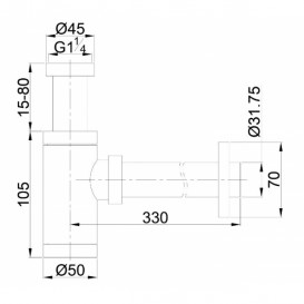Сифон для раковин і біде Volle латунь хром 90-00-182
