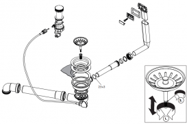 Сифон для раковин с автоматическим комплектом слив-перелив Hansgrohe D14-12 Select белый/нержавеющая сталь 43941800