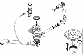Сифон для раковин с автоматическим комплектом слив-перелив Hansgrohe D16-12 Select белый/нержавеющая сталь 43947000