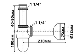 Сифон для раковины без слива McAlpine 1¼ латунь античная бронза 200AB