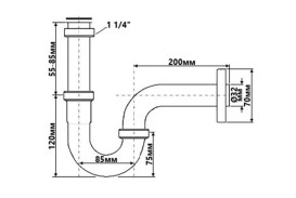 Сифон для раковини без зливу McAlpine Premium 1¼ латунь хром 215-M