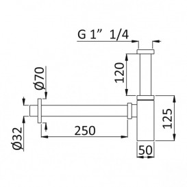 Сифон для раковины Bruma Quadra хром 1370002CR