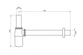 Сифон для раковины Devit под донный клапан латунь хром 53012100