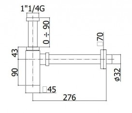 Сифон для раковины дизайнерский Paffoni Elys хром ZACC 221 CR