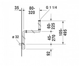 Сифон для раковины Duravit 1 1/4