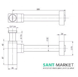 Сифон для раковини Fiore латунь білий матовий 30BB8852