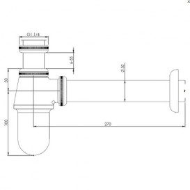 Сифон для раковини Fiore латунь хром 30CR8850(35SIF001)