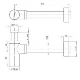 Сифон для раковины Fiore латунь хром 30CR8851(35SIF002)