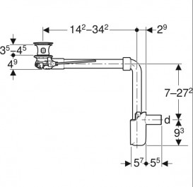 Сифон для раковини Geberit пластик/метал хром 152.072.21.1