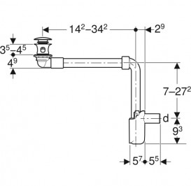 Сифон для раковини Geberit пластик/метал хром 152.073.21.1