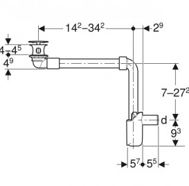 Сифон для раковины Geberit пластик/металл хром 152.091.21.1