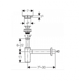 Сифон для раковини Geberit з кришкою зливного отвору глянсовий хром 151.020.21.1