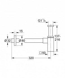 Сифон для раковини Grohe 1/4 хром 40564000