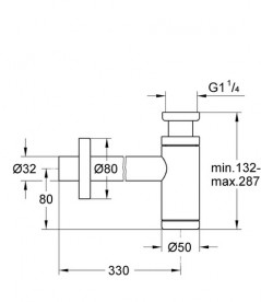 Сифон для раковины Grohe 1¼ латунь черный матовый 295032430