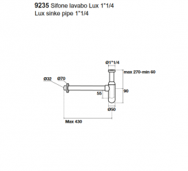 Сифон для раковины Kerasan Lux бутылочный 1” 1/4 чёрный матовый 923531