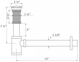 Сифон для раковины Kraus латунь хром PT-50-CH