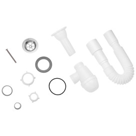 Сифон для раковины Kroner KRM TB01 1½х40х50 пластик/нержавеющая сталь CV032059