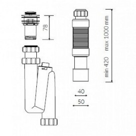 Сифон для раковины Marmorin декоративный с донным клапаном с переливом белый/хром ZPCP