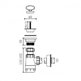 Сифон для раковины Marmorin с комплектом для перелива белый/хром ZPS