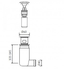 Сифон для раковины Marmorin S-Trap Klik Klak белый/хром  EASY CLEAN
