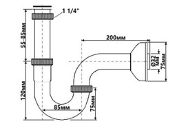 Сифон для раковины McAlpine 1¼ без слива латунь античная бронза 215AB