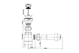 Сифон для раковины McAlpine 1¼ низкий HC1L-50