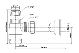 Сифон для раковины McAlpine 1¼ пластик белый HC2-40