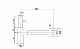 Сифон для раковини Paffoni білий матовий ZACC 240 BO