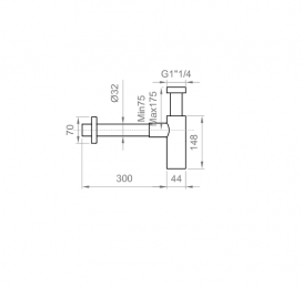 Сифон для раковины Ponsi 11/4 латунь черный матовый BT SCA K VR40
