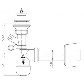 Сифон для раковини Prevex Basic телескопічний 40/50 мм з гумовою пробкою PR4-D4NR4-002