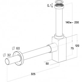 Сифон для раковини Radaway латунь хром L3560