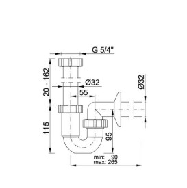 Сифон для раковини Styron пластик білий STY-638-32-2