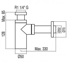 Сифон для раковины Tres наружный телескопический хром 13463410