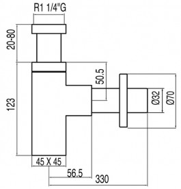 Сифон для раковины Tres наружный телескопический хром 13463420