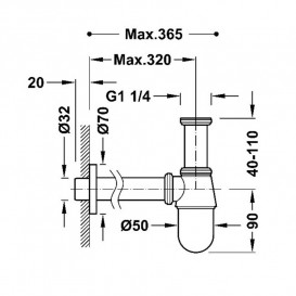 Сифон для раковины Tres с инспекционным люком розовое золото 03463430OP