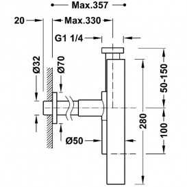 Сифон для раковини Tres телескопічний матове рожеве золото 10710342OPM