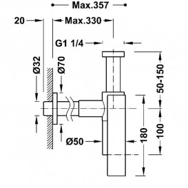 Сифон для раковини Tres матове рожеве золото 16110342OPM